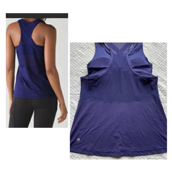 Lululemon blue 2 in 1 fast as light top mesh size 6 - Picture 2 of 12